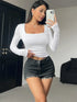 'Delfina' Square Neck T-Shirt - Celes Fashion